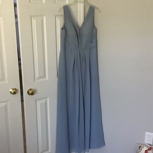 Azazie Gina Elegant Dusty Blue Maxi Dress